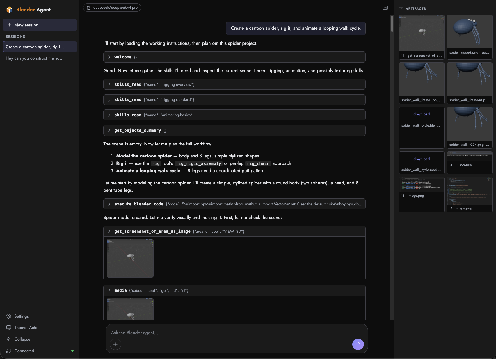 Rich-Siomporas/blender-agent: A full-featured agent harness and UI for ...