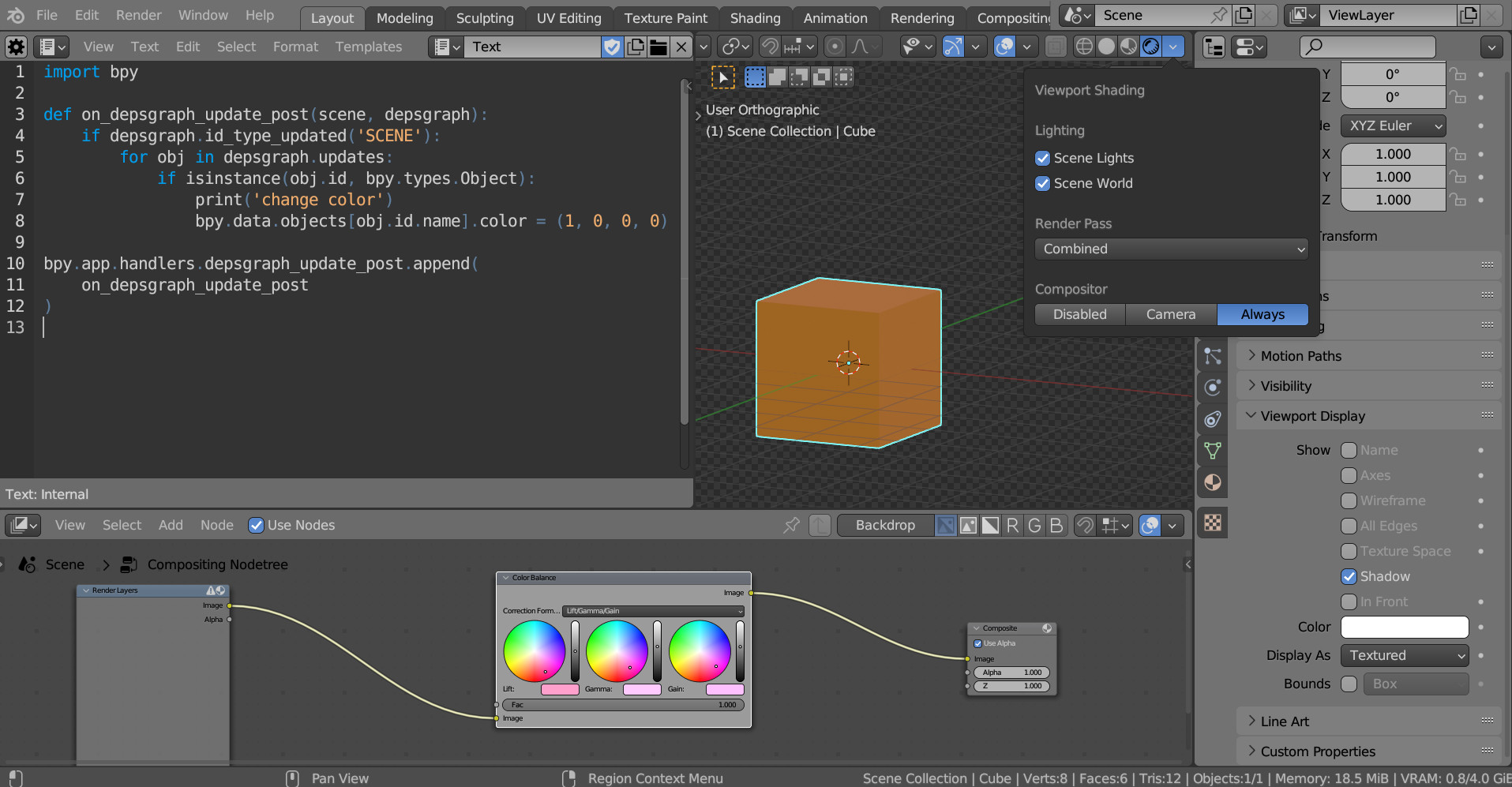 107235 Crash changing any object property in depsgraph_update_post