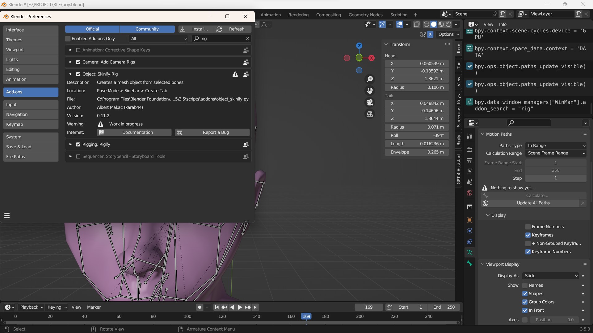 #104760 - Skinify rig: Work in progress warning - blender-addons ...