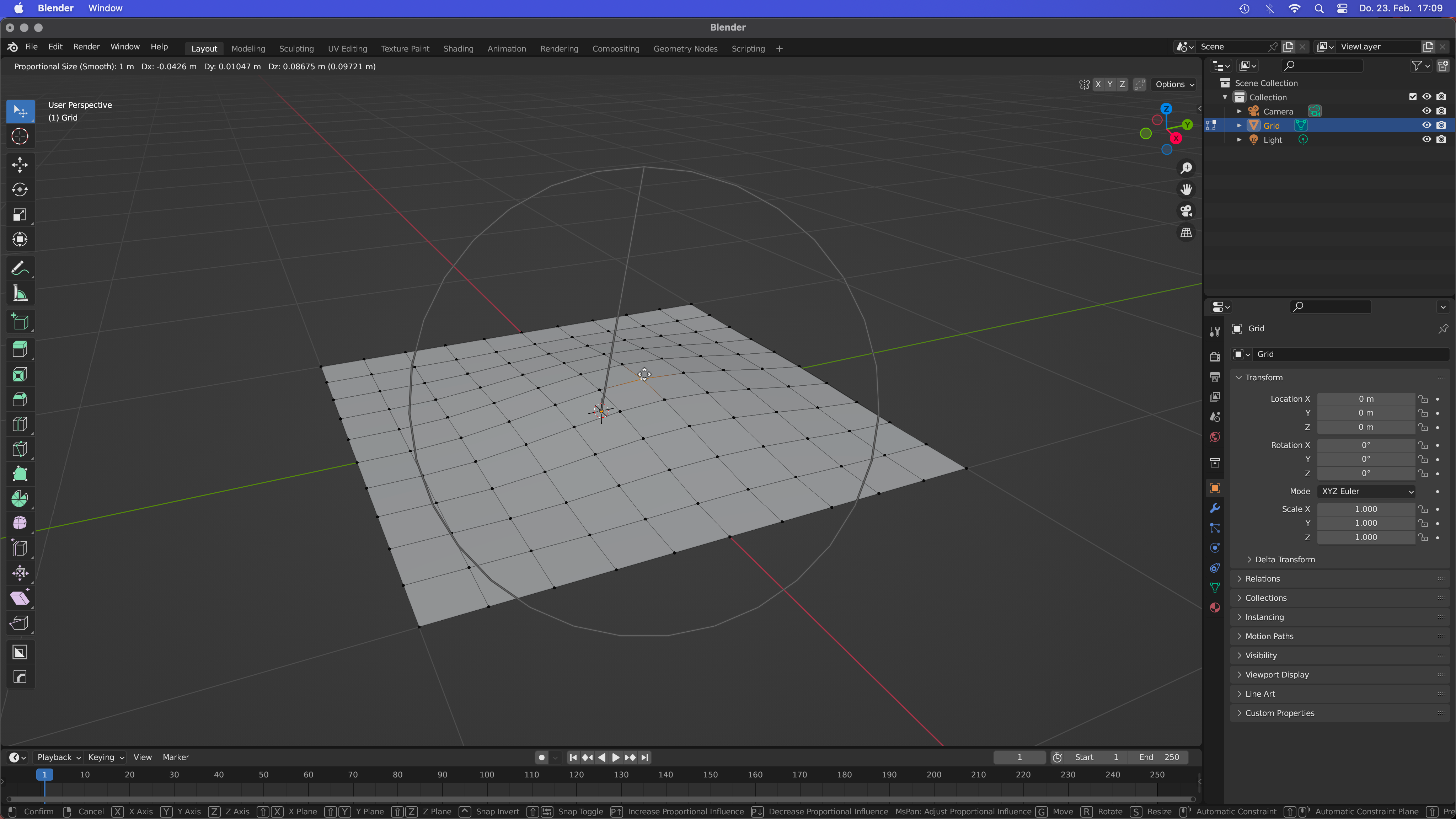 105144 Proportional Editing Overlay shows line to 3DCursor under