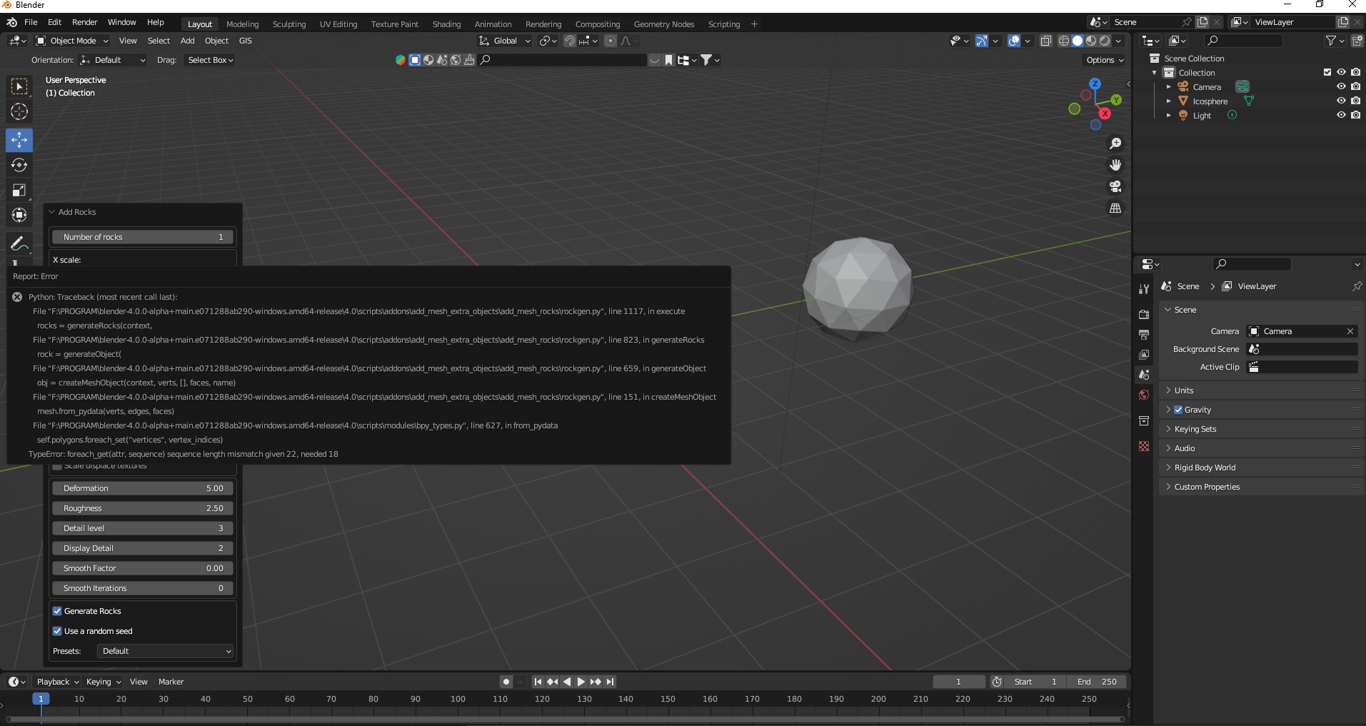 #112433 - Blender 4.0 Rock Generator Error - Blender - Blender Projects