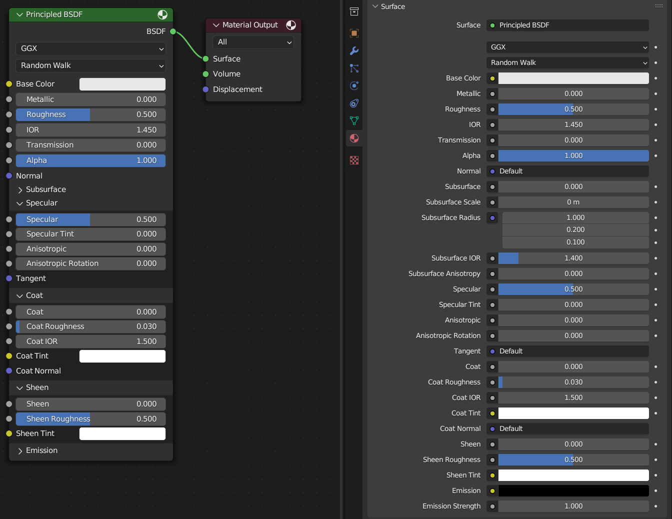 #112591 - Nodes: panel buttons, short names and material properties ...