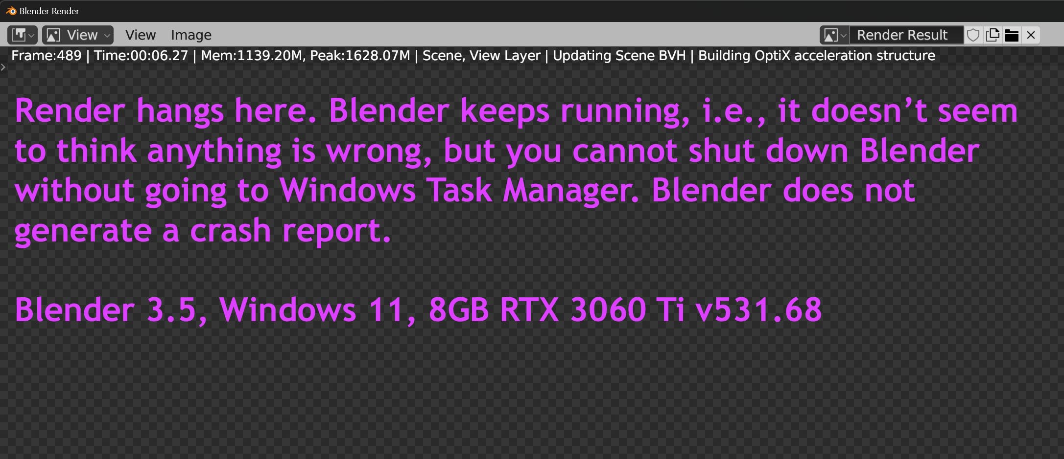 107446 Cycles render stalls at "Building OptiX acceleration