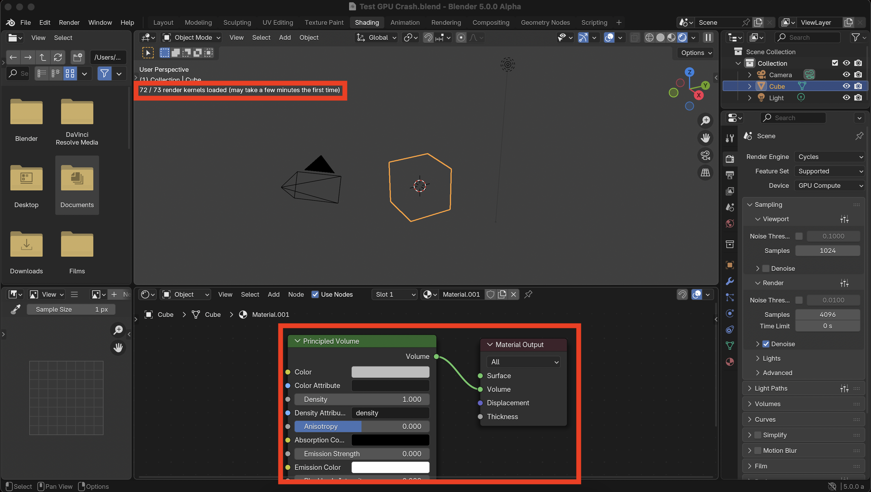 #145418 - Rendering volume with GPU, blender freezes (Cycles, Volume ...