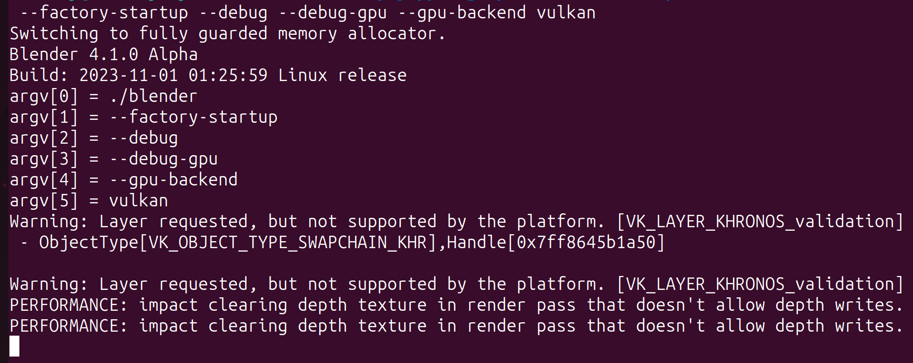 114385 Blender doesn't run with gpubackend vulkan flag on linux