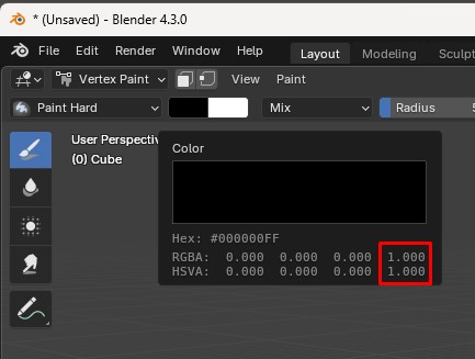 #131168 - Vertex Paint color input does not include alpha - blender ...