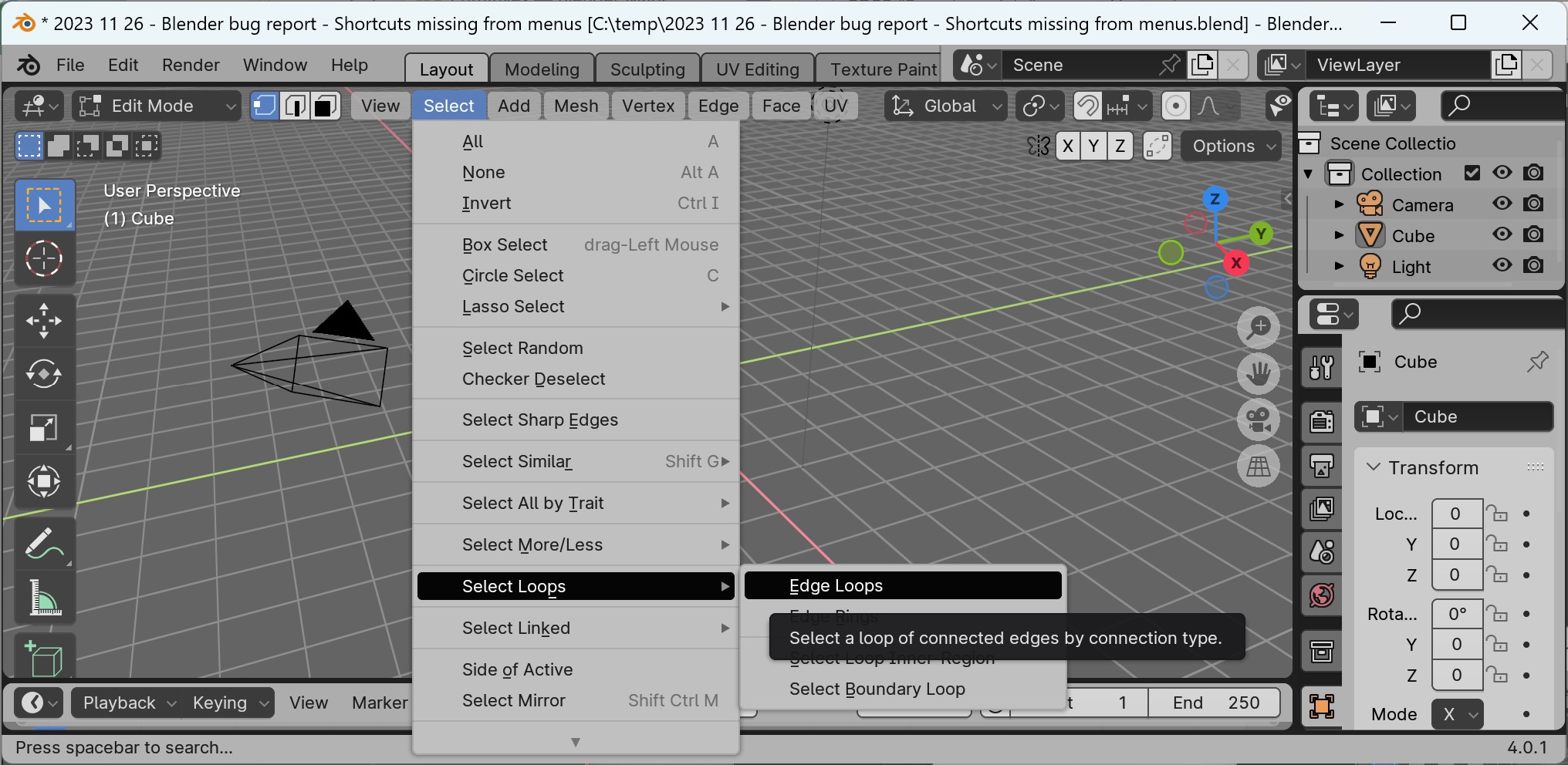 115450 Shortcuts missing from menus blender Blender Projects