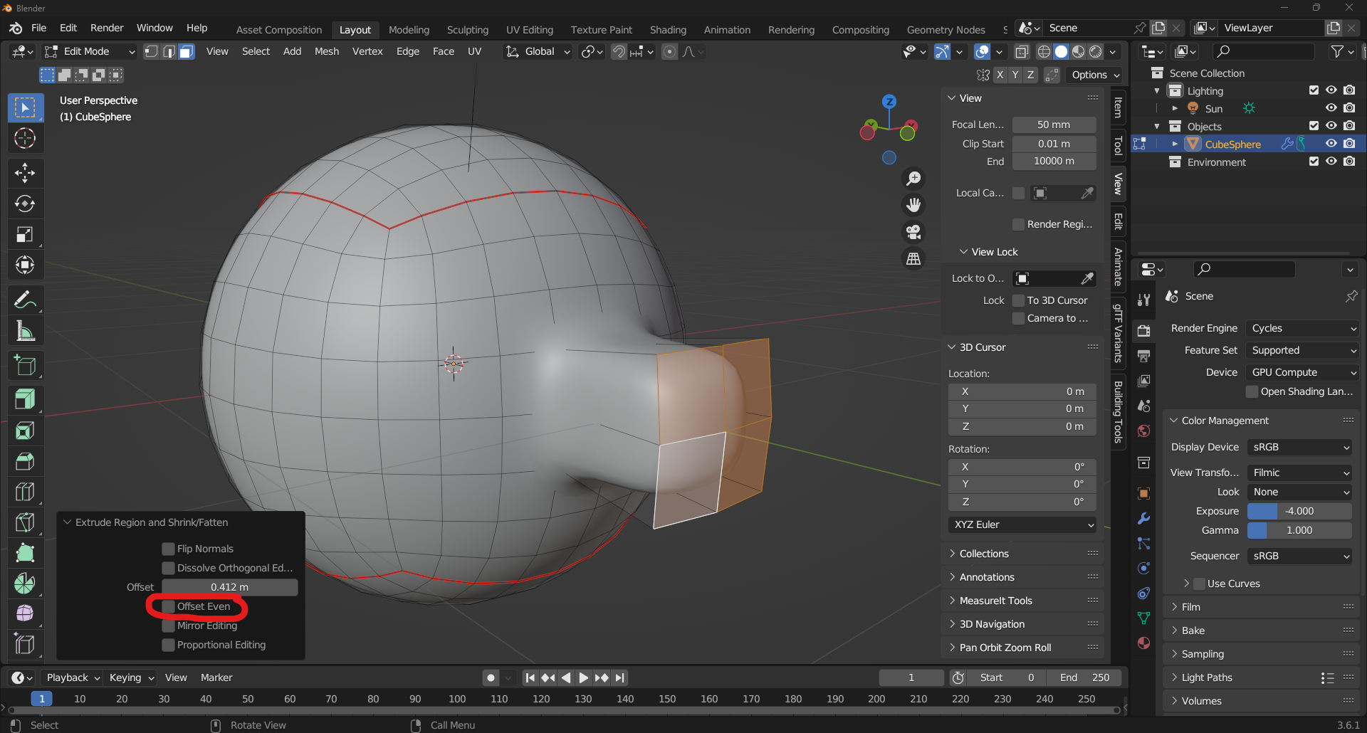 #111176 - Extrude Along Normals -> Extrude Region And Shrink Flatten ...