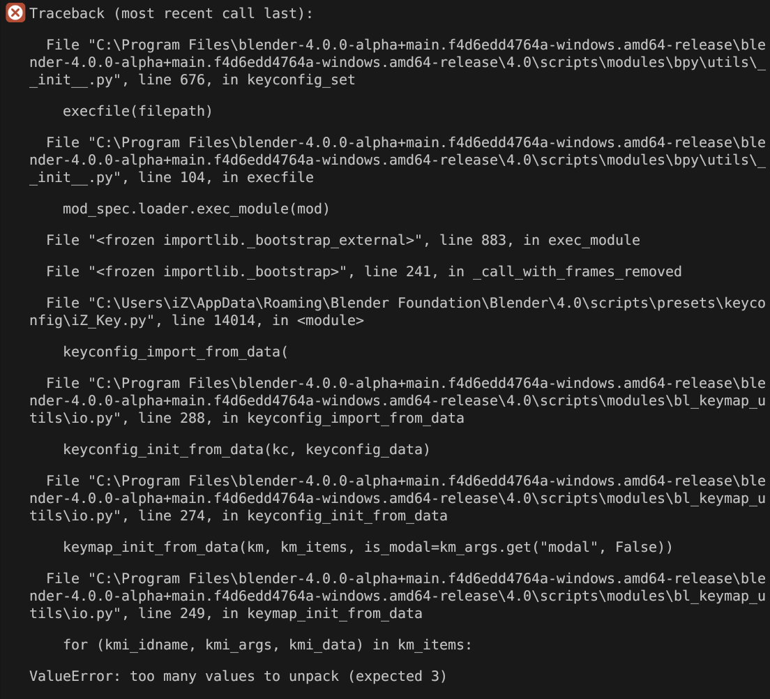 #109339 - Unable to import keymap - blender - Blender Projects