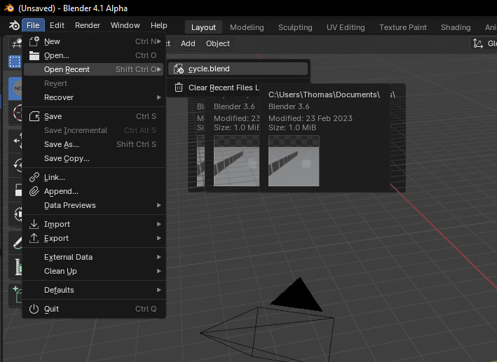 #116950 - Re-draw issues in Open Recent menu. - blender - Blender Projects