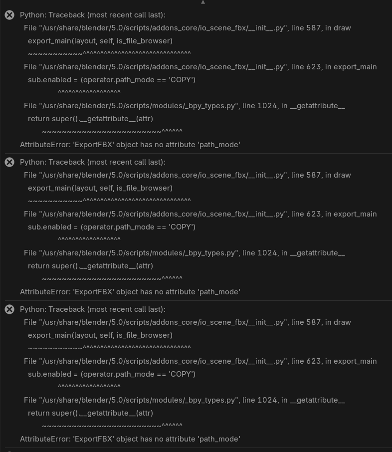 #151290 - FBX and glTF export throws error when linked material is ...