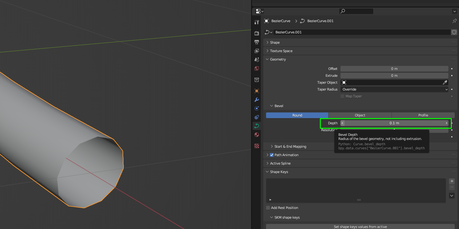 112913 OBJ Exports a single curve with depth as multiple objects