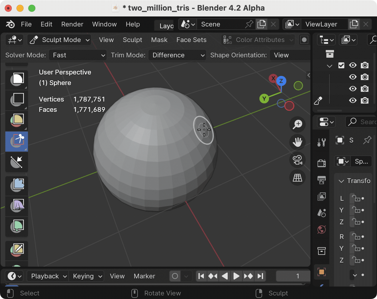 119699 Sculpt Add fast solver option for trim operations blender