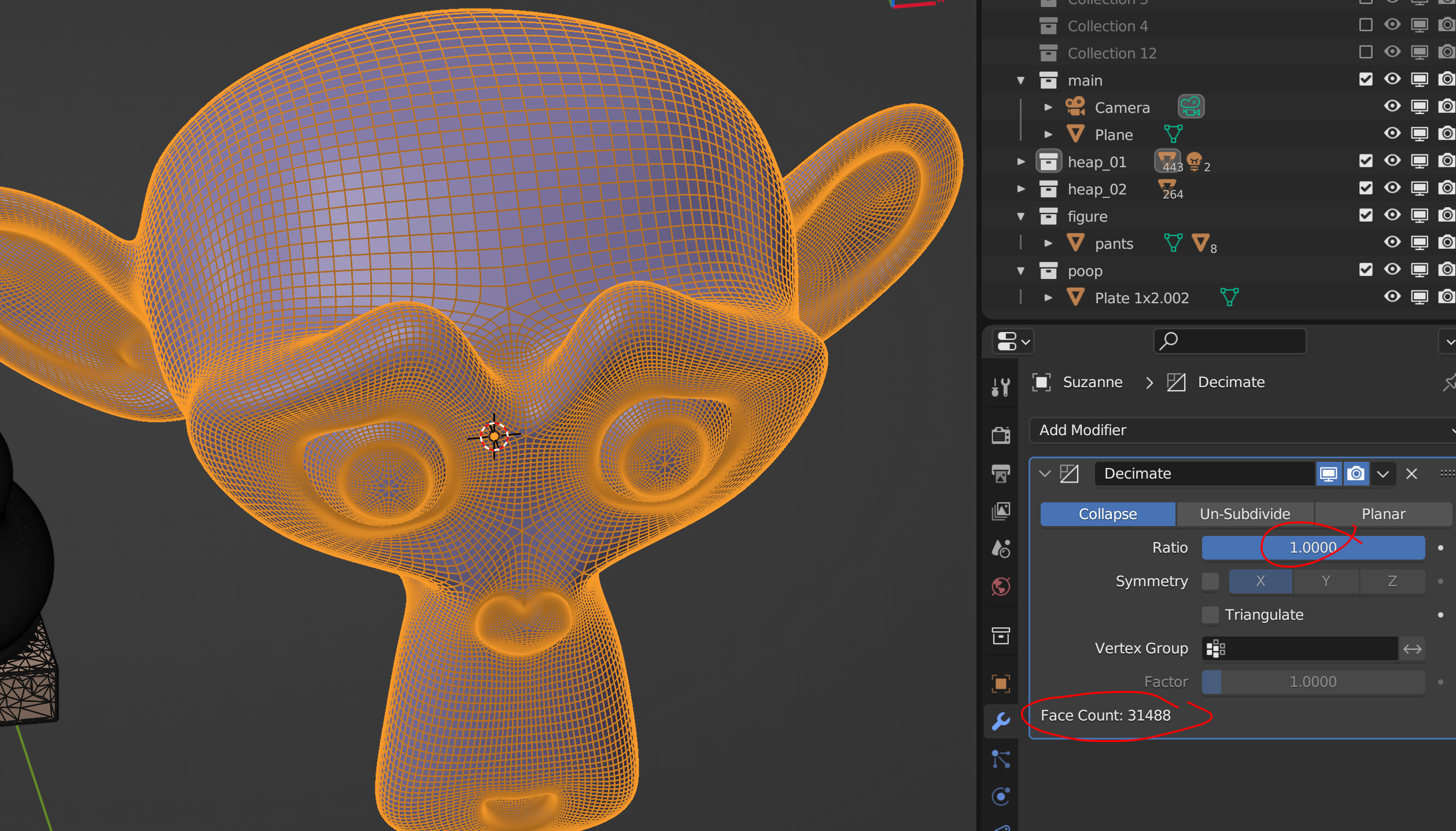 107793 Decimate modifier do not update face count blender