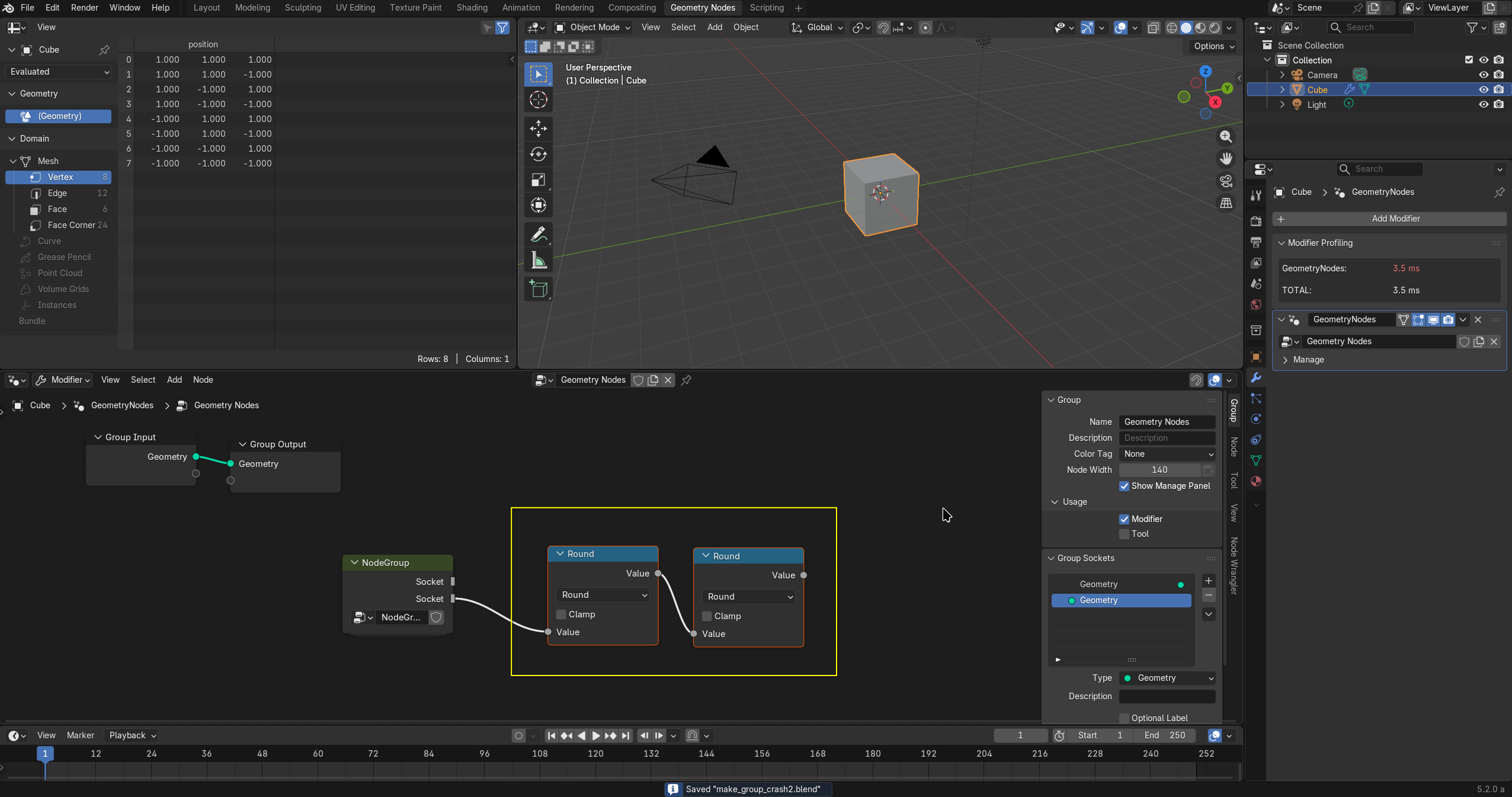 #155109 - Nodes: Crash when making node group - blender - Blender Projects