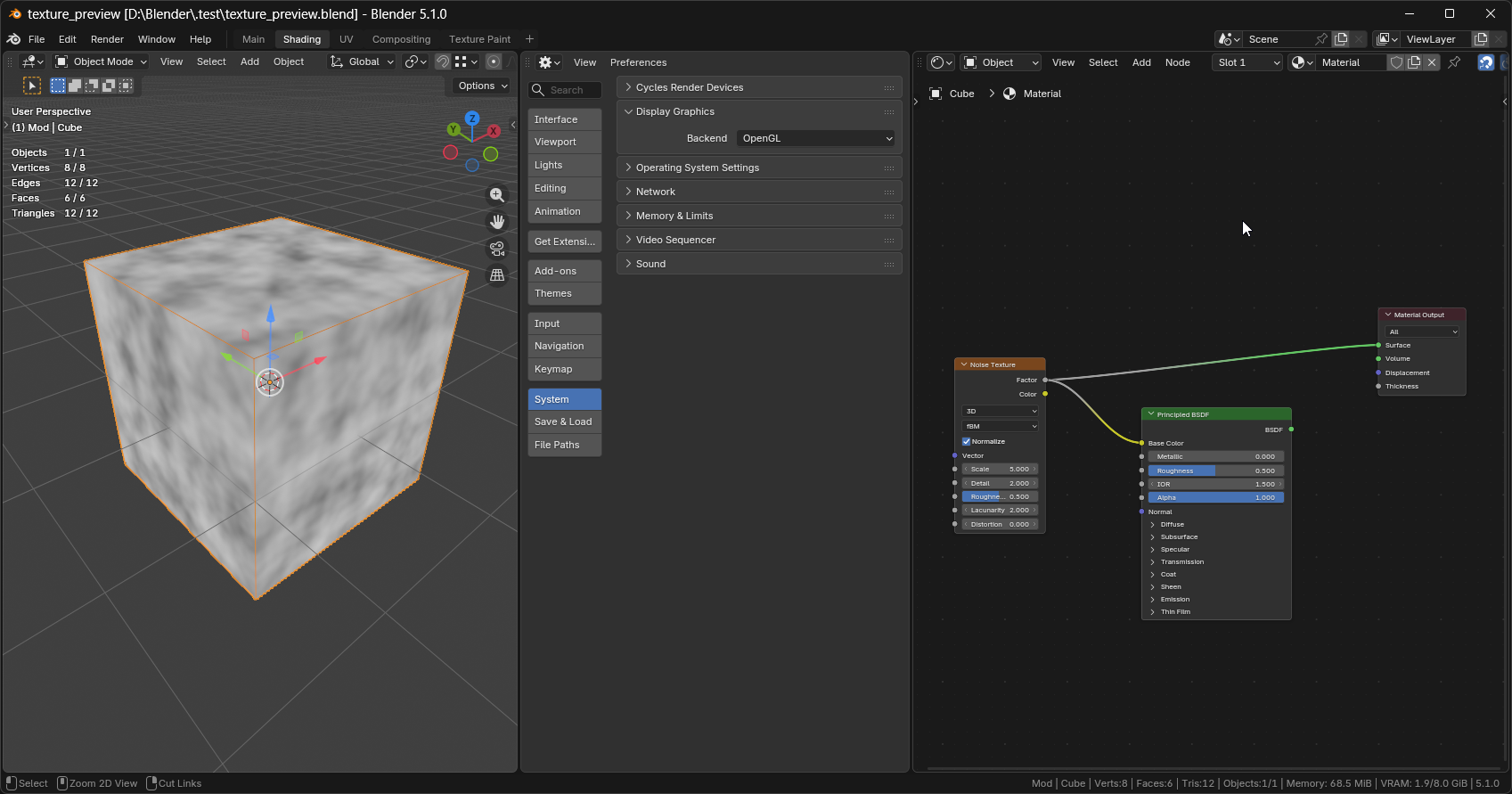 #156890 - Vulkan / Material Preview: Image Texture connected directly ...