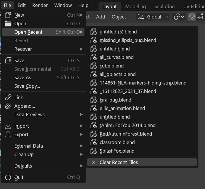 #116494 - UI: Implement a Clear Recent Files List Operator - blender ...
