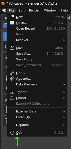 #152016 - Pressing Q in File menu crashes Blender - blender - Blender ...