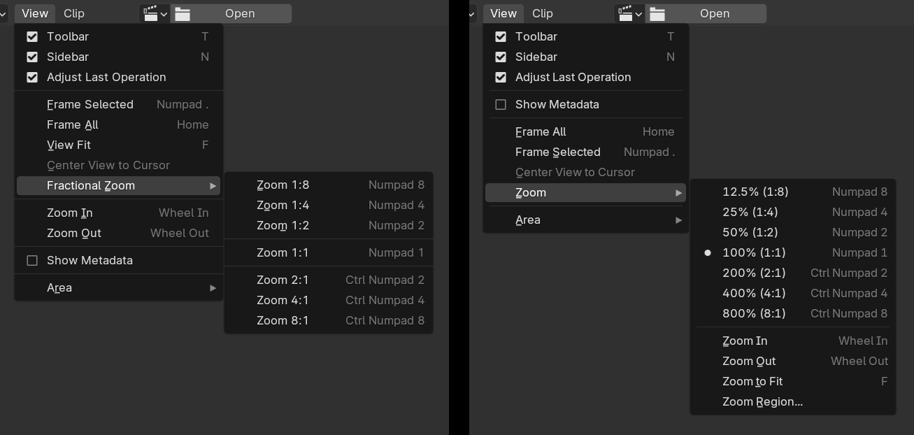#121044 - UI: Changes to Zoom Menus - blender - Blender Projects