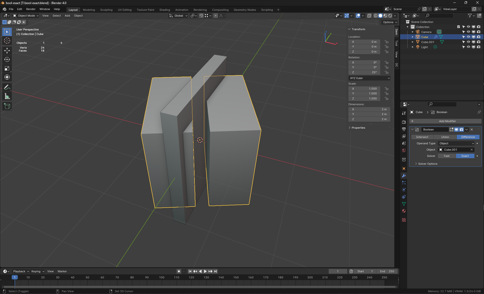 115715 Boolean Modifier works like as if object is in original