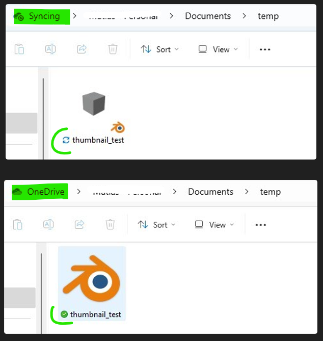 #115282 - File thumbnails does not show with files saved to OneDrive ...