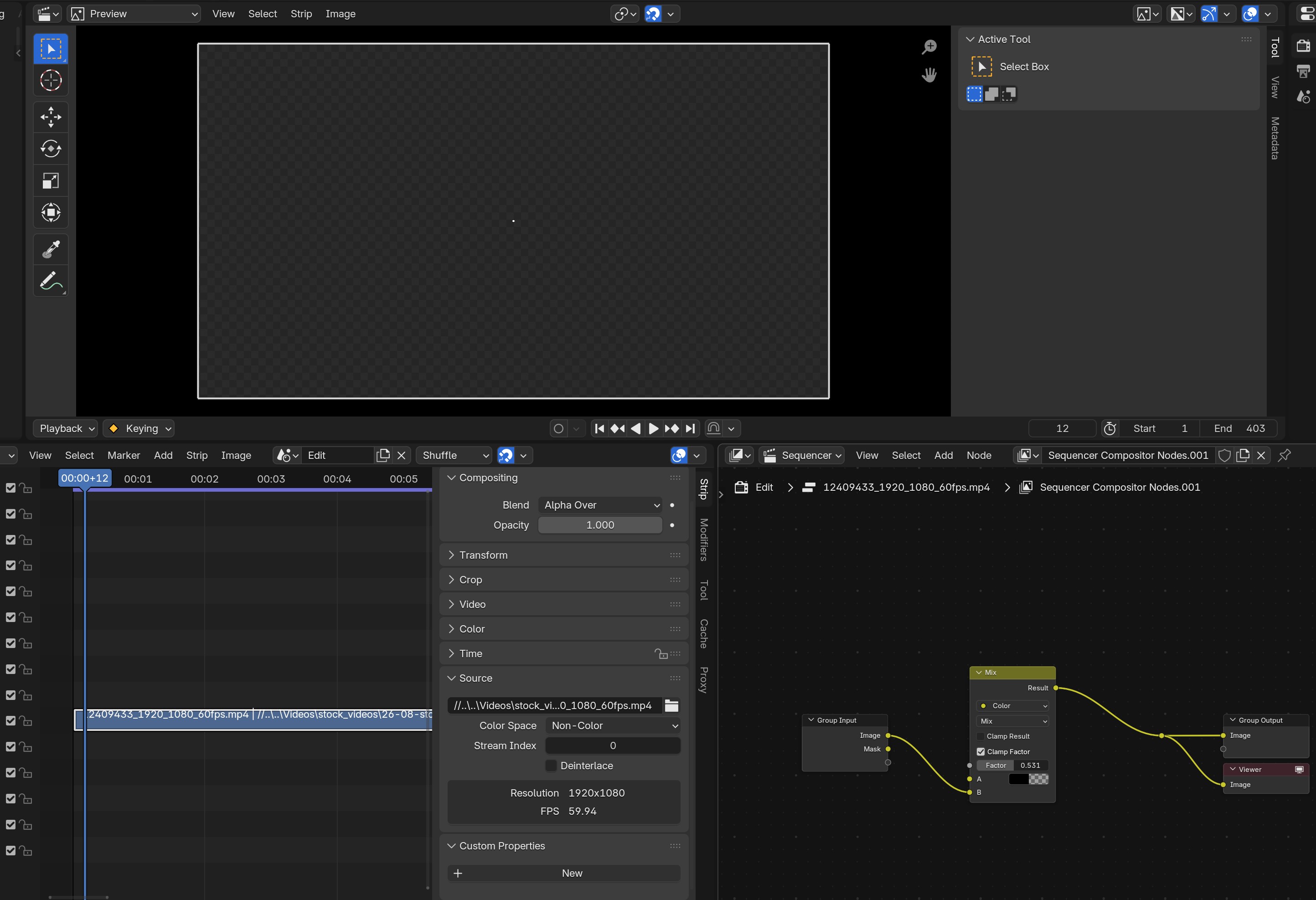 #147196 - VSE Compositor Modifier: Mix Color node applies alpha of ...