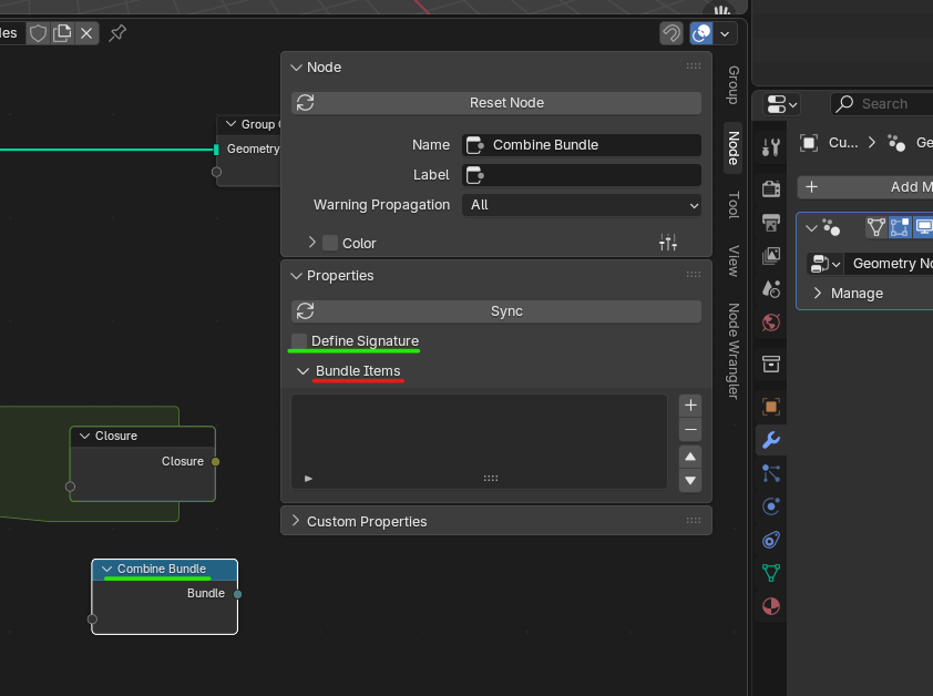 #147222 - Nodes: UI: Center Define Signature in Bundle nodes - blender ...