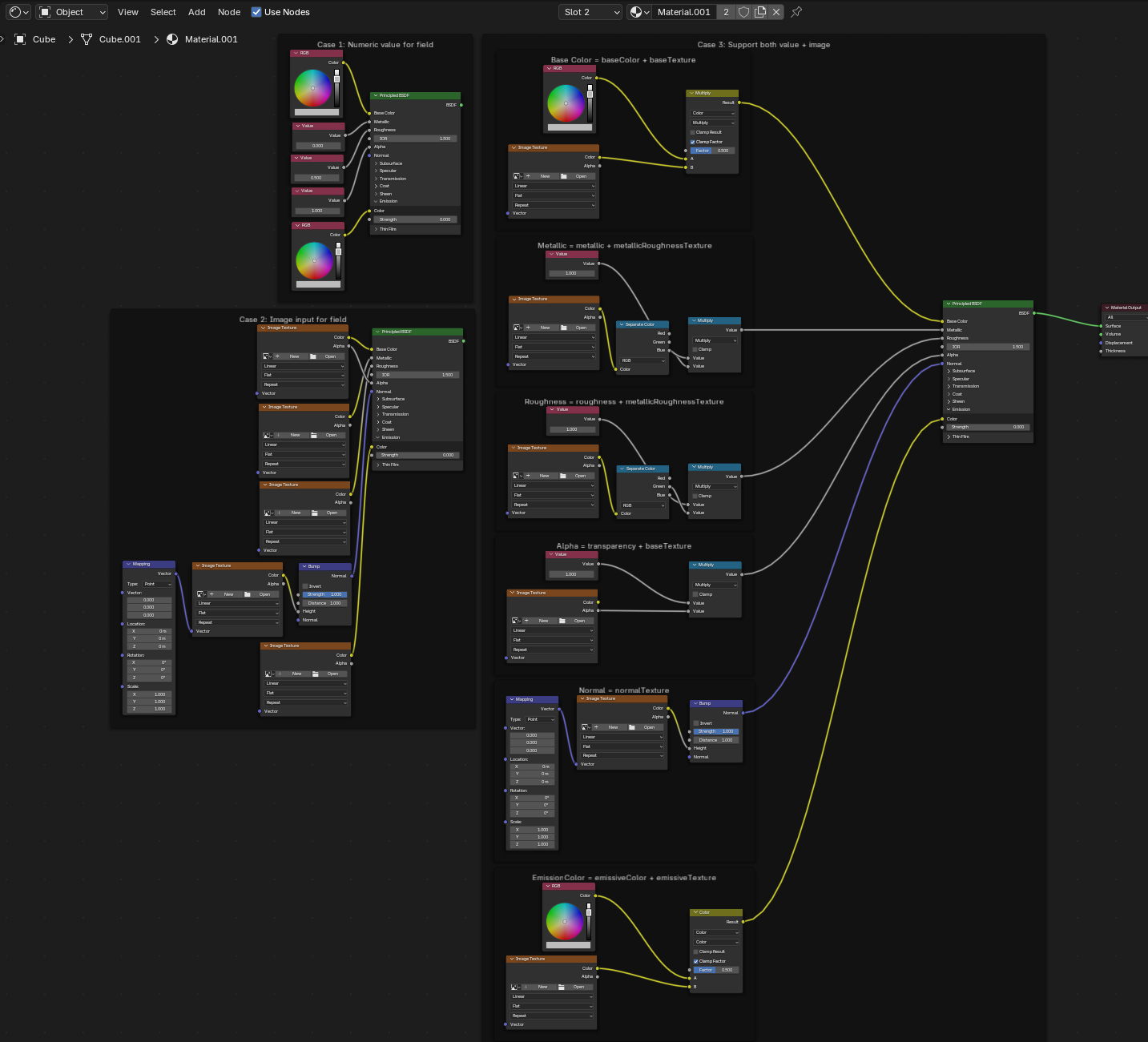 #34 - [TODO] X3D Export: Add support for basic material node setups ...